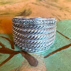 David Yurman cable ring with diamonds